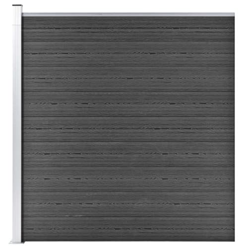 Staketpanel WPC 175x186 cm svart