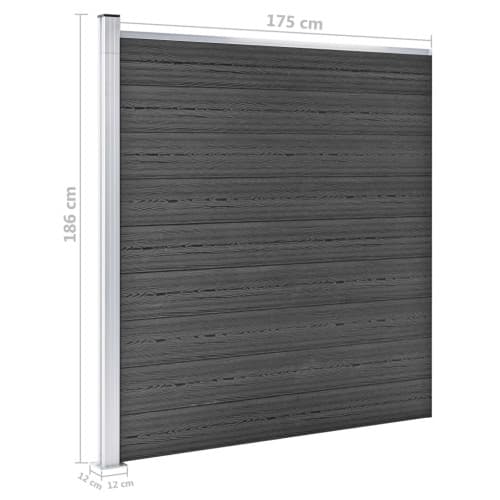 Staketpanel WPC 353x186 cm svart