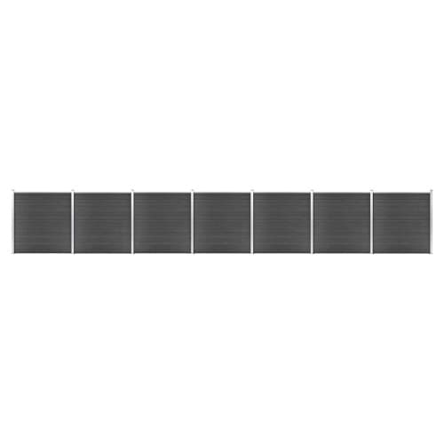 Staketpaneler WPC 1218x186 cm svart