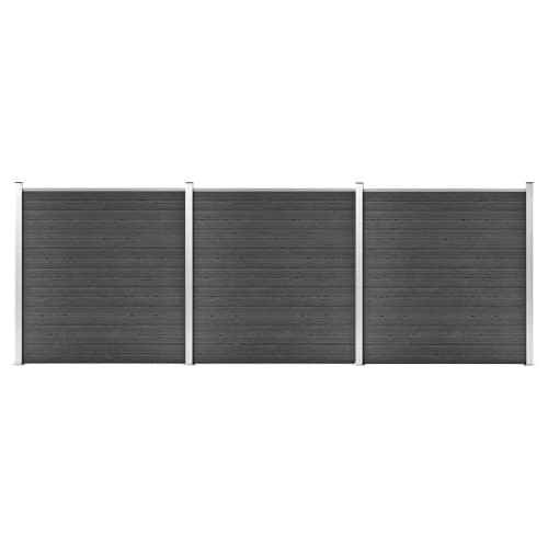 Staketpanel WPC 526x186 cm svart