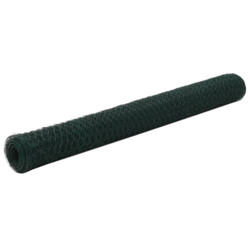 Hönsnät stål med PVC-beläggning 25x1,2 m grön