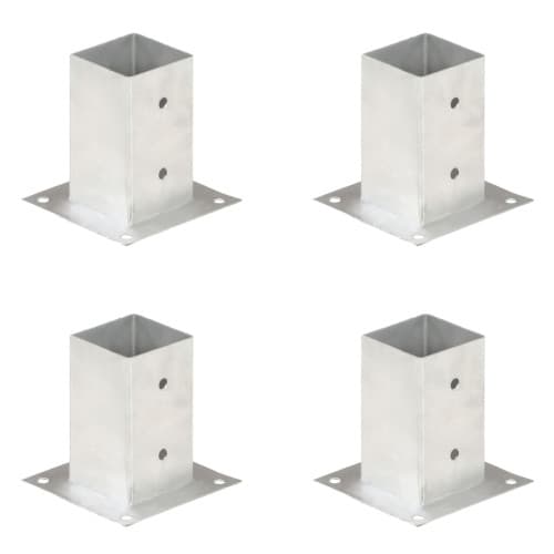 Stolpfot 4 st galvaniserad metall 81 mm