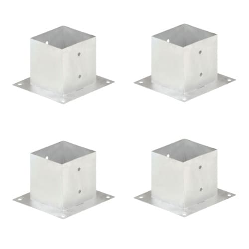 Stolpfot 4 st galvaniserad metall 141 mm