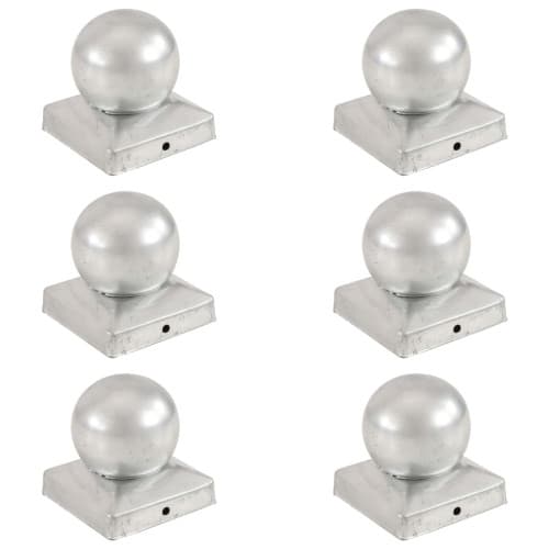 Stolphattar klot 6 st galvaniserad metall 91x91 mm