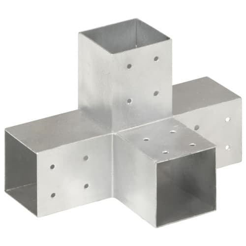 Stolpbeslag X-form galvaniserad metall 81x81 mm