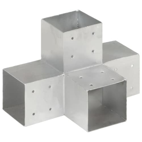 Stolpbeslag X-form galvaniserad metall 101x101 mm