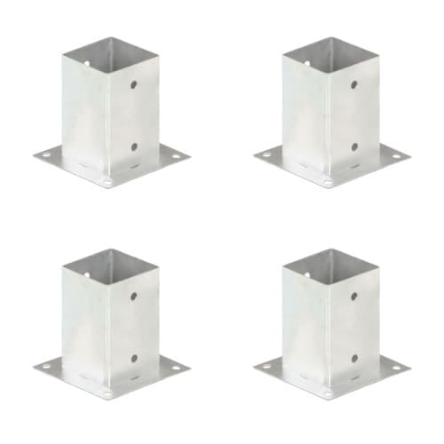 Stolpfot 4 st galvaniserad metall 91 mm