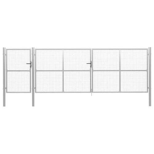 Trädgårdsgrind stål 500x150 cm silver