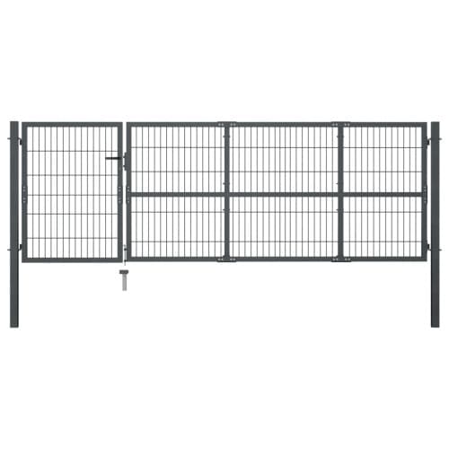 Grind med stolpar stål 350x100 cm antracit