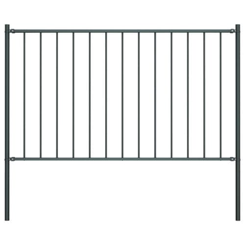 Staketpanel med stolpar pulverlackerat stål 1,7x0,75 m antracit