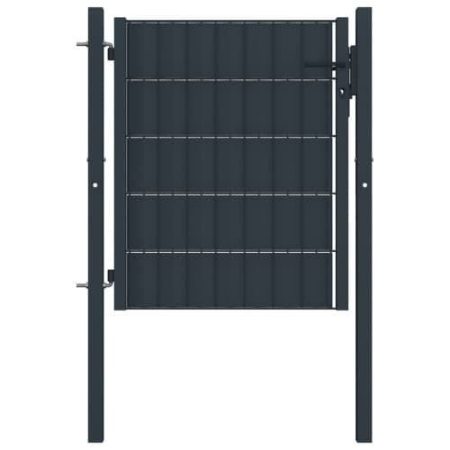 Stängselgrind PVC och stål 100x101 cm antracit