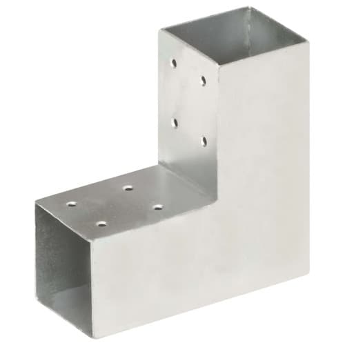 Stolpbeslag L-form galvaniserad metall 71x71 mm