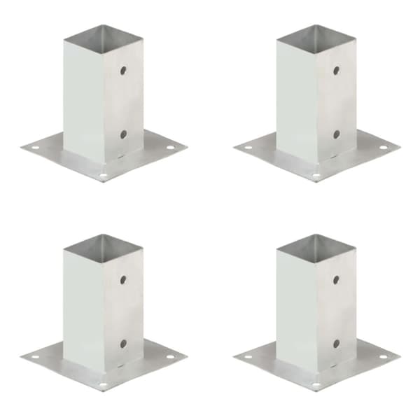Stolpfot 4 st galvaniserad metall 71 mm