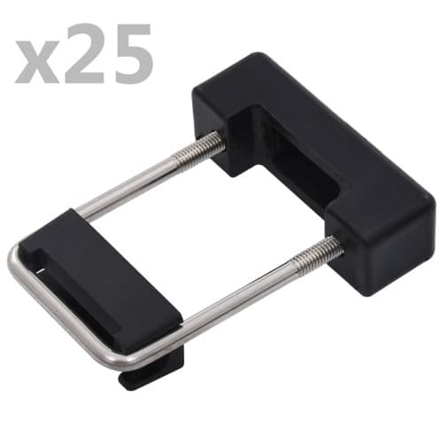 U-koppling med plast för staketstolpe 60x40 mm 25 set