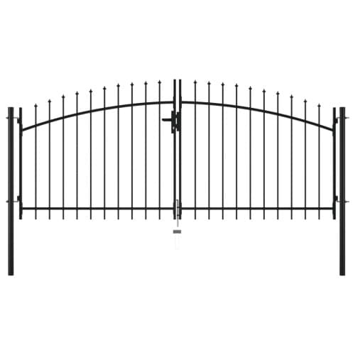 Dubbelgrind med spjut-toppar 300x150 cm