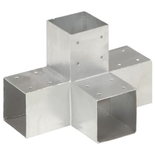 Stolpbeslag X-form galvaniserad metall 91x91 mm