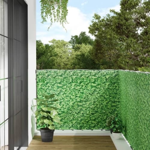 Insynsskydd för balkong växtmotiv grön 500x120 cm PVC