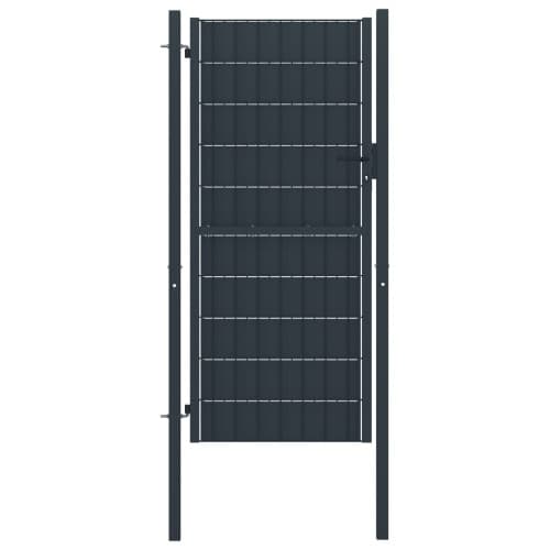 Stängselgrind PVC och stål 100x164 cm antracit