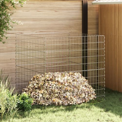 Trädgårdskompost 100x100x100 cm Galvaniserat Stål Fyrkantig