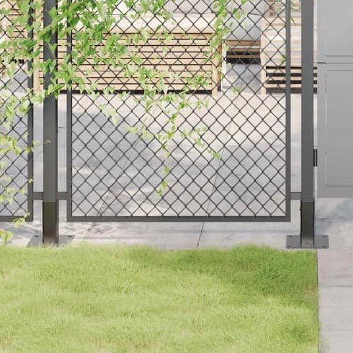 Stolpbaser fyrkant 4 st antracit 51x51 mm pulverlackerat stål