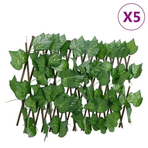 Konstväxt druvblad spaljé expanderbar grön 5 st 180x20 cm