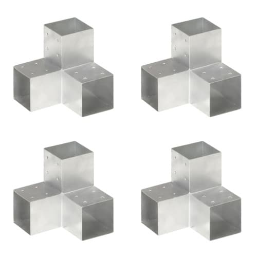 Stolpbeslag 4 st Y-form galvaniserad metall 101x101 mm