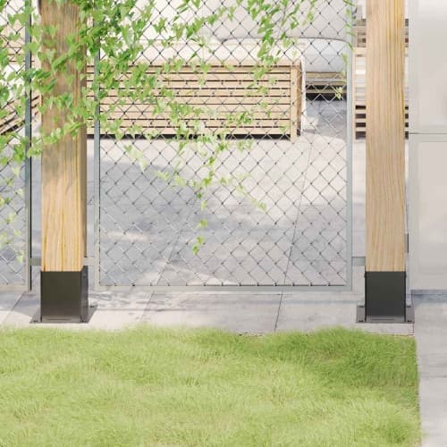 Stolpbaser fyrkant 4 st antracit 101x101 mm pulverlackerat stål
