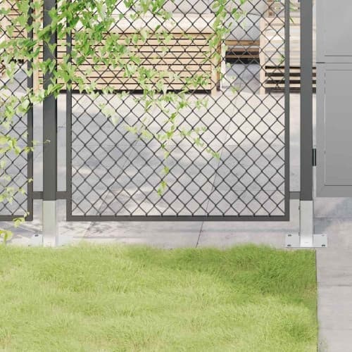 Stolpsocklar fyrkantiga 12 st silver 46x46 mm galvaniserat stål