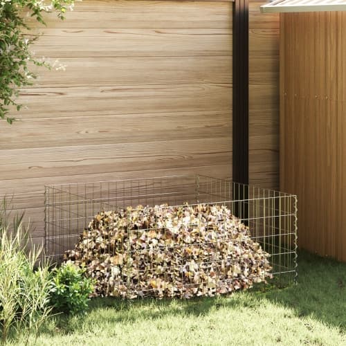 Trädgårdskompost 100x100x50 cm Galvaniserat Stål Fyrkantig