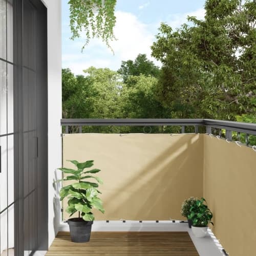 Insynsskydd för balkong gräddvit 500x90 cm PVC