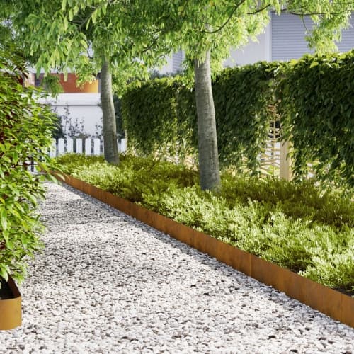 Gräskanter 20 pcs 100x0.5x20 cm Väderbehandlat stål