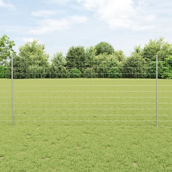 Trädgårdsstaket Set Set av 2 Galvaniserat stål 25 x 1.2 m Hårt