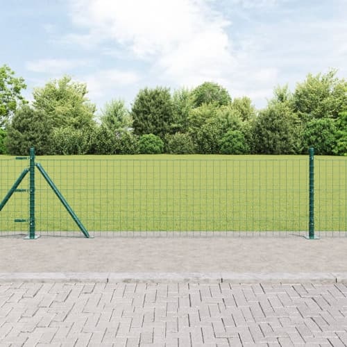 Staketstolpar med basplattor 7 st Ø32mm 70cm Galvaniserat stål