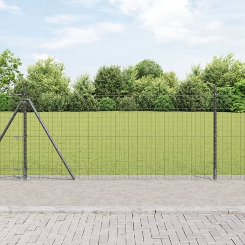 Staketstolpar med Bottenplattor 13 st Ø32mm 90cm Galvaniserat Stål