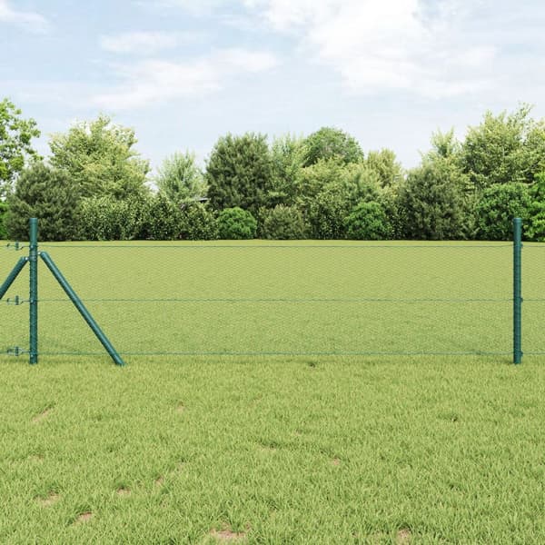 Sexkantigt Stängsel Grön 0.8x10 m Stål
