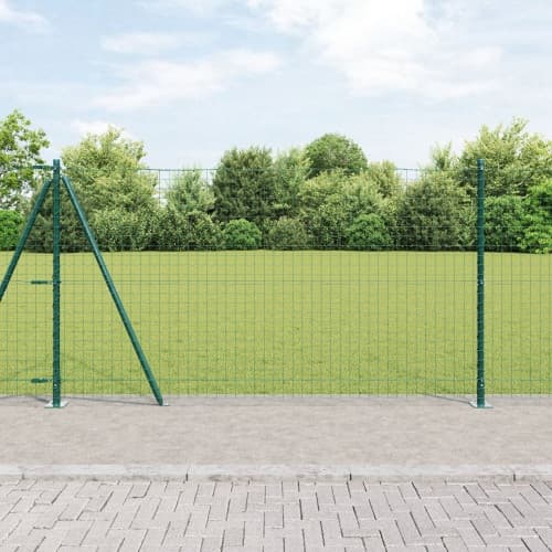 Staketstolpar med basplattor 7 stycken Ø32mm 68,5cm Galvaniserad Stål