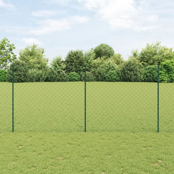 Kedjestaket med 10 U-stolpar Grön 1.4x10 m Stål