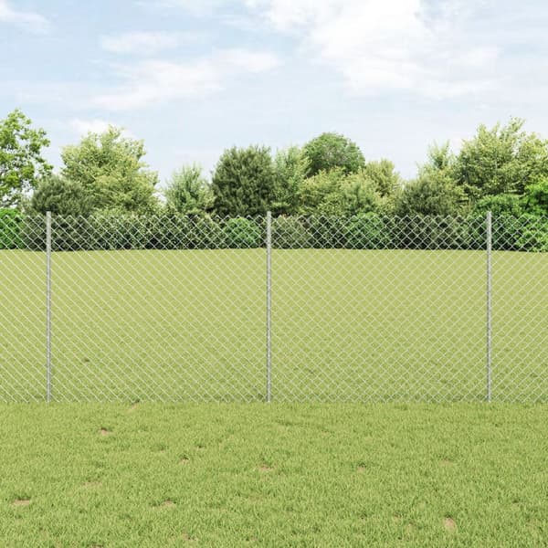 Kedjegärdsgård med 20 U-poster Silver 1x10 m Stål
