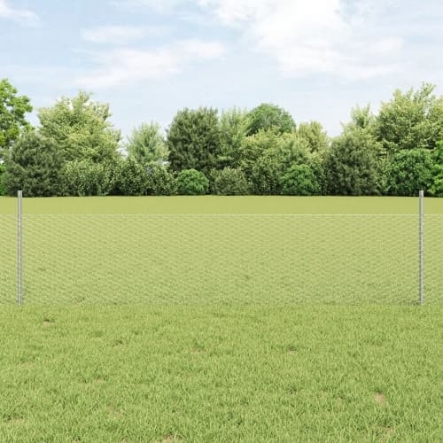 Gärdesgårdsstolpar 11 st U-Kanal 60 cm Galvaniserat stål, vidaXL Hexagon gärdsgård 0.5x100 m Galvaniserat stål