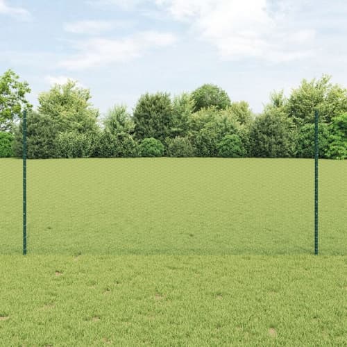 Stängselstolpar 11 st U-Kanal Grön 120 cm Stål, vidaXL Sexkantigt stängsel Grön 1.2x100 m Stål