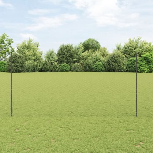 Staketstolpar 22 st U-Kanal Grå 150 cm Stål, vidaXL Hexagonalt Staket Grå 1.5x50 m Stål