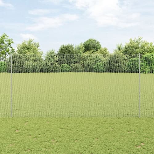 Staketstolpar 10 st U-kanal 160 cm Galvaniserat stål, vidaXL Hexagonstaket 1.6x10 m Galvaniserat stål