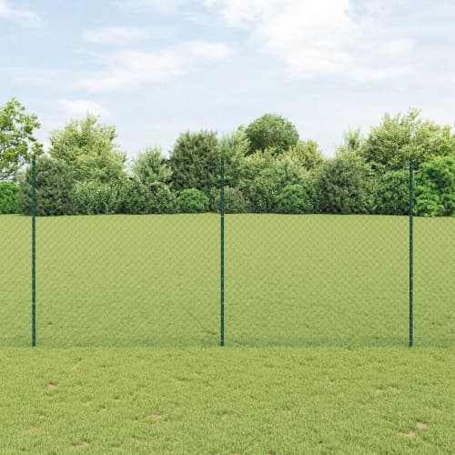 Kedjegrind med 10 U-stolpar Grön 1,5x10 m Stål