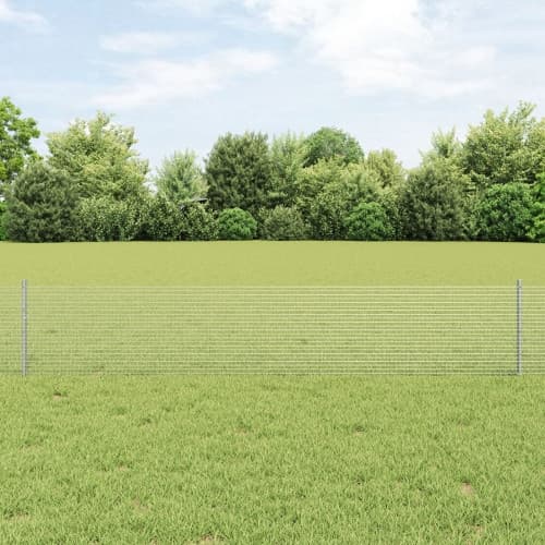 Svetsat Trådstängsel med 22 U-stolpar Silver 0.4x50 m Stål