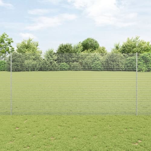 svetsat trådstängsel med 10 U-poster Silver 1,6x10 m Stål