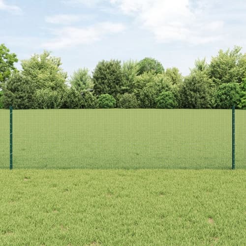 Svetsat Trådstängsel med 5 U-poster Grönt 0.6x10 m Stål
