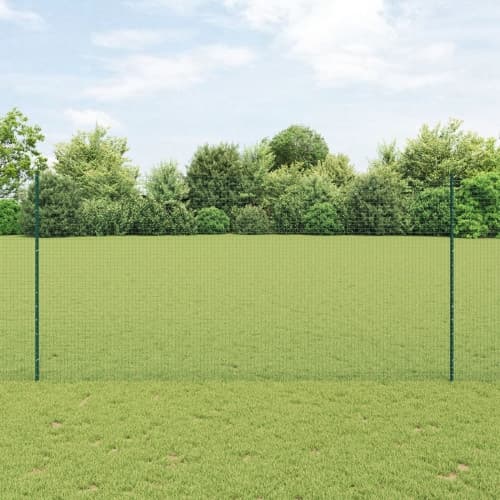 Svetsat Trådstaket med 5 U-pålar Grön 1,6x10 m Stål