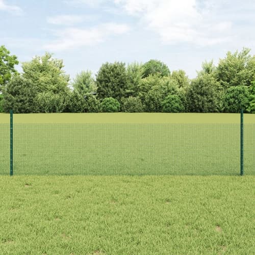 Rustik stängselpanelset Set om 2 Grön Metall 10 x 0.5 m