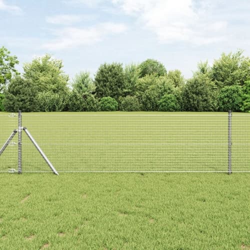 Stängselstolpe Set Set om 2 Galvaniserat Stål 10 x 0.5 m Hållbar
