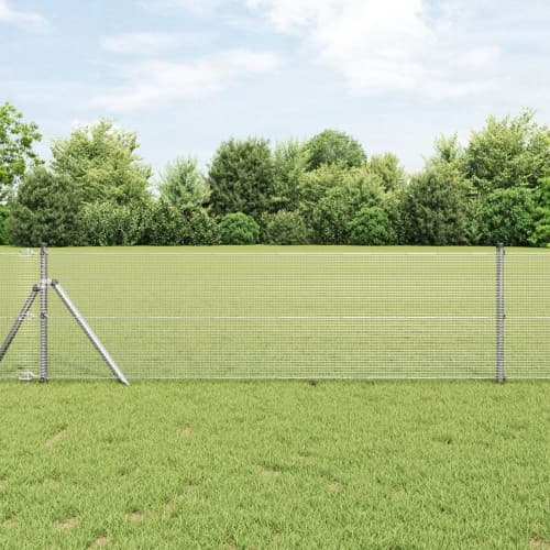 Svetsat Trådstängsel med 13 Stolpar 0,8x25 m Galvaniserat Stål